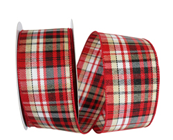 Wired Plaid Christmas Ribbon