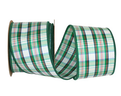 Green Plaid Ribbon 2 1/2"